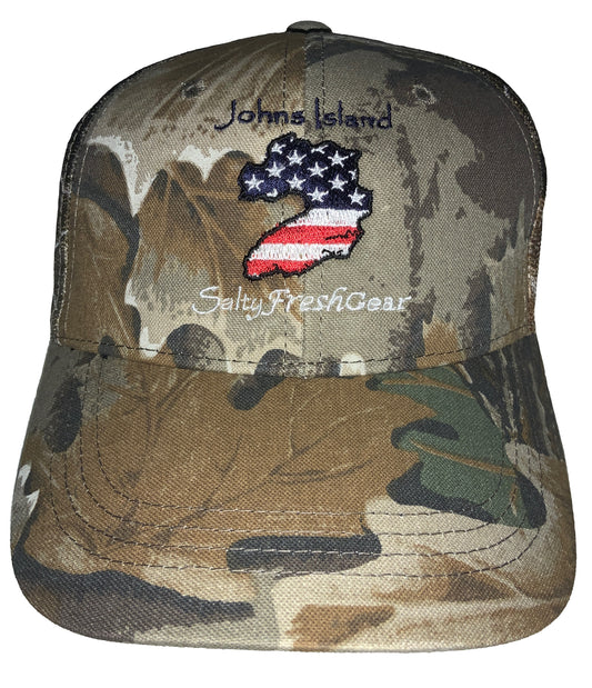 Johns Island Stars & Stripes Mesh Back Camouflage Hat