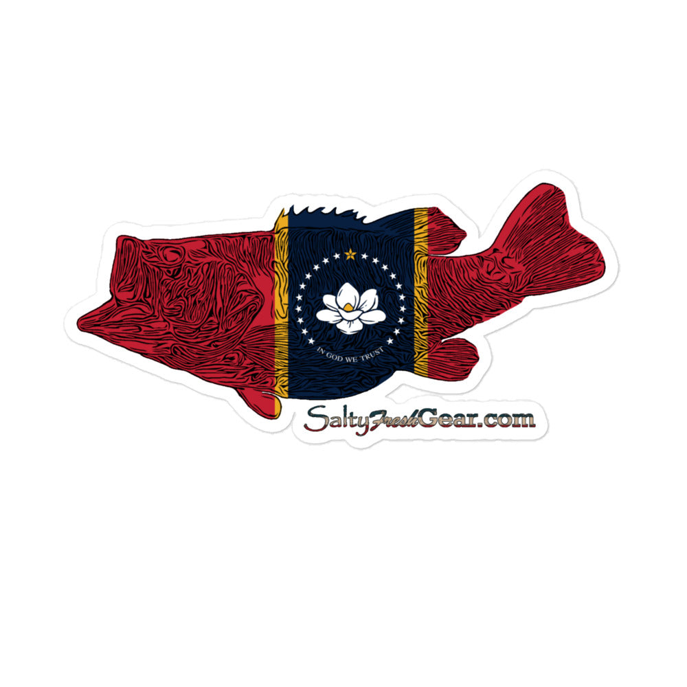 Mississippi Flag Largemouth Bass Bubble-free sticker