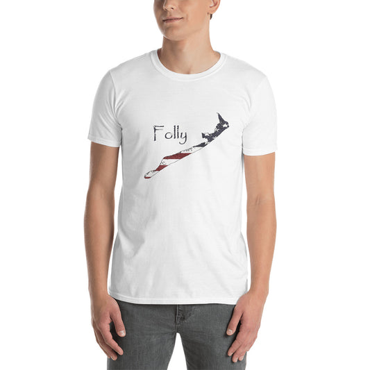 Folly Beach American Flag Short-Sleeve Unisex T-Shirt