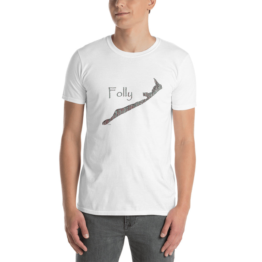 Folly Beach Distressed Wood Short-Sleeve Unisex T-Shirt