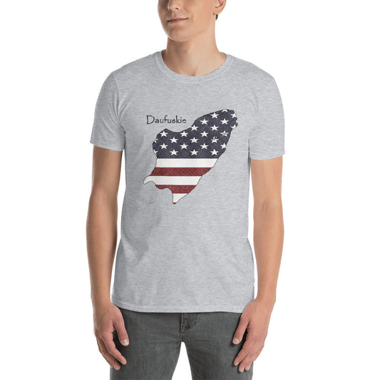 Daufuskie Island American Flag Short-Sleeve Unisex T-Shirt