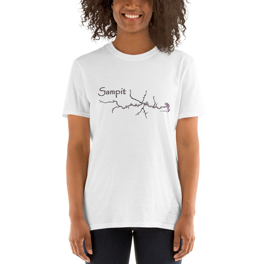 Sampit River Distressed Pink Short-Sleeve Unisex T-Shirt