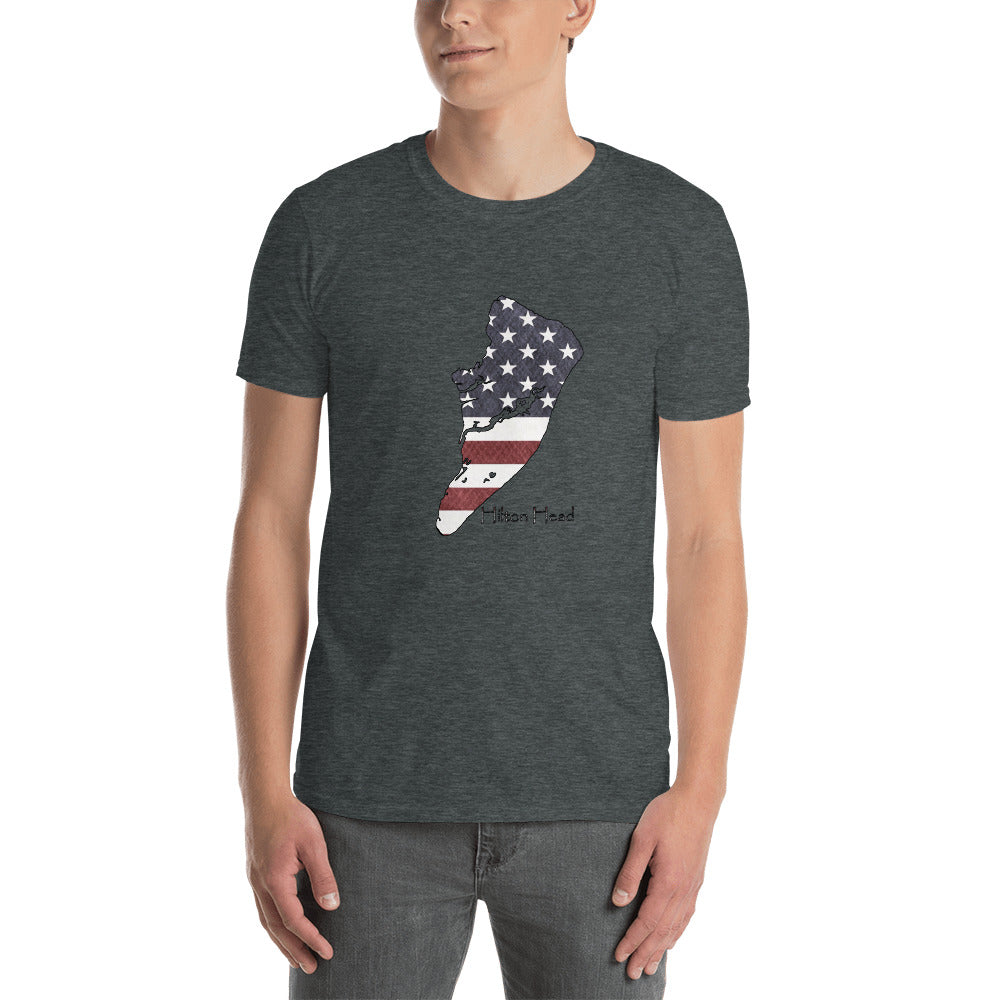 Hilton Head American Flag Short-Sleeve Unisex T-Shirt