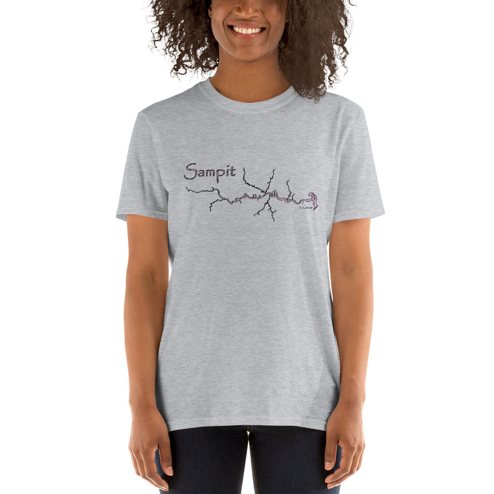 Sampit River Distressed Pink Short-Sleeve Unisex T-Shirt