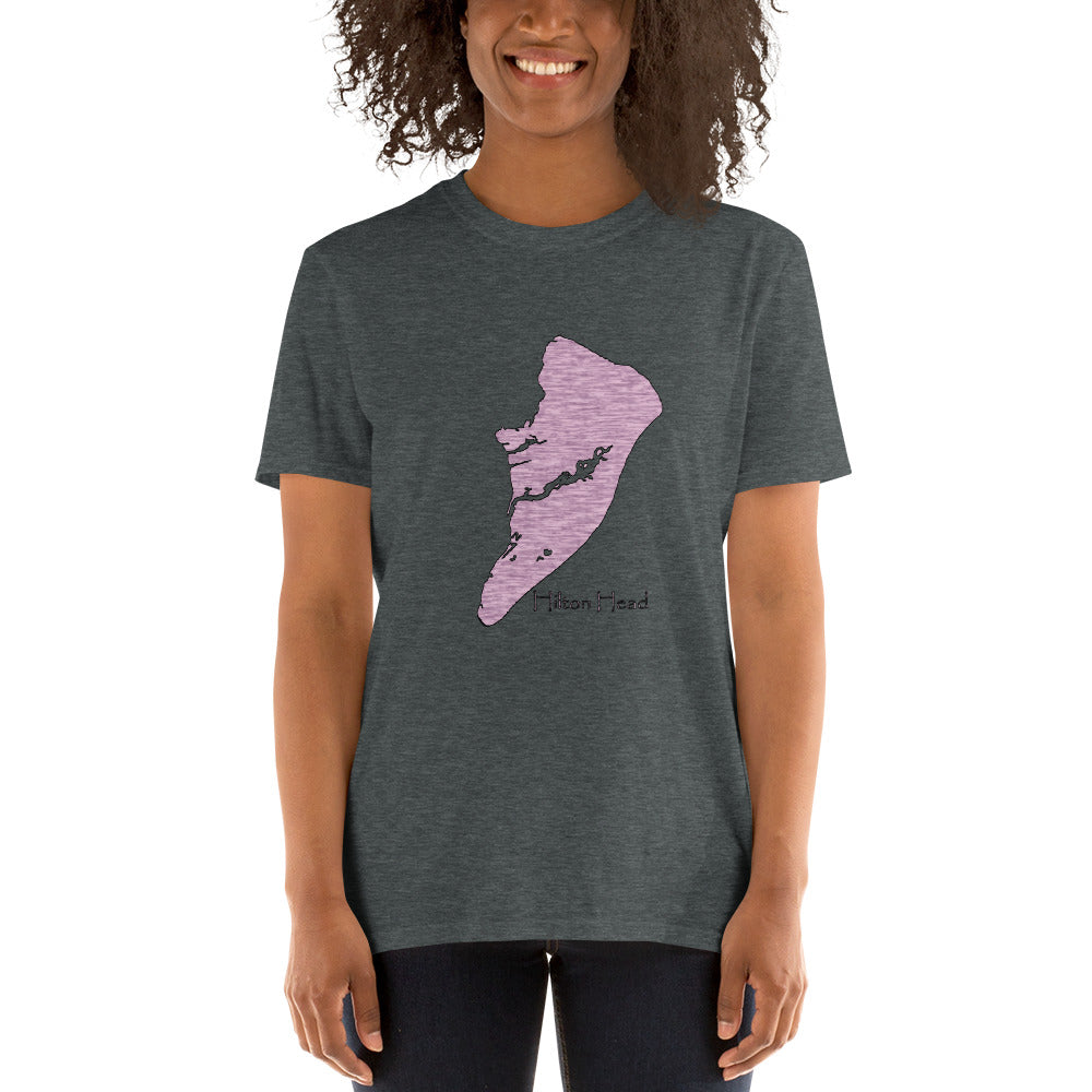 Hilton Head Distressed Pink Short-Sleeve Unisex T-Shirt