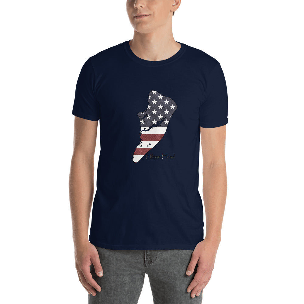 Hilton Head American Flag Short-Sleeve Unisex T-Shirt