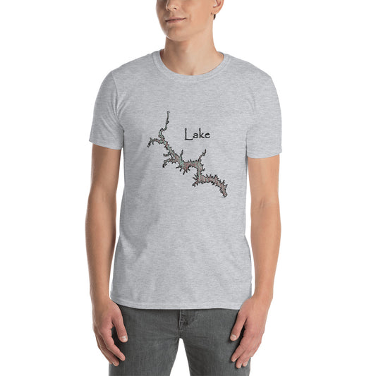 Lake Wateree Distressed Wood Short-Sleeve Unisex T-Shirt