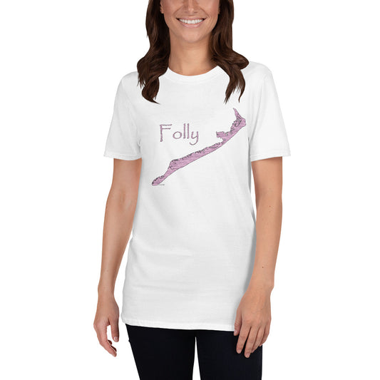 Folly Beach Pink Short-Sleeve Unisex T-Shirt