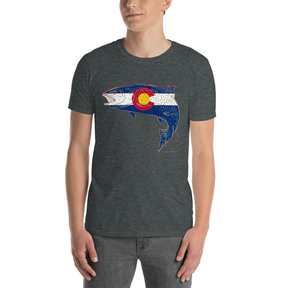 Colorado Flag Trout Short-Sleeve Unisex T-Shirt