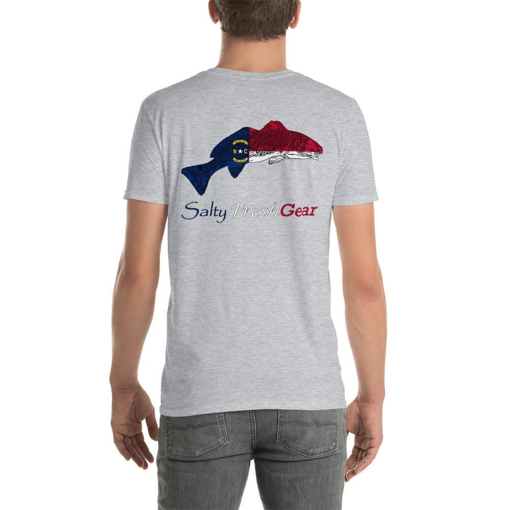 North Carolina Flag Redfish Back Short-Sleeve Unisex T-Shirt