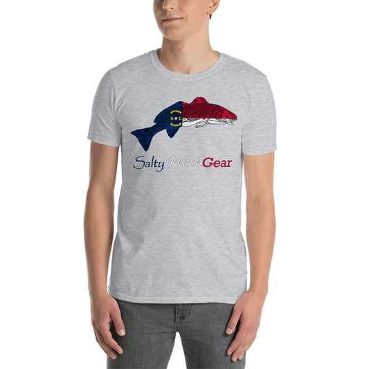 North Carolina Flag Redfish Front Short-Sleeve Unisex T-Shirt