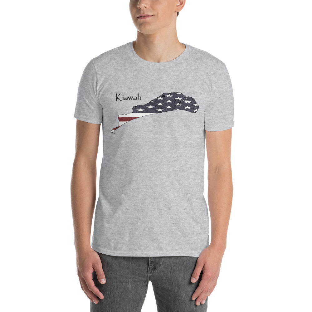 Kiawah Island American Flag Short-Sleeve Unisex T-Shirt