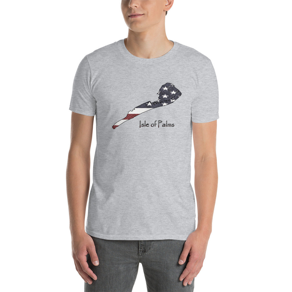 Isle of Palms American Flag Short-Sleeve Unisex T-Shirt