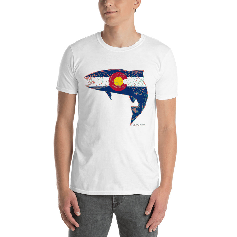 Colorado Flag Trout Short-Sleeve Unisex T-Shirt