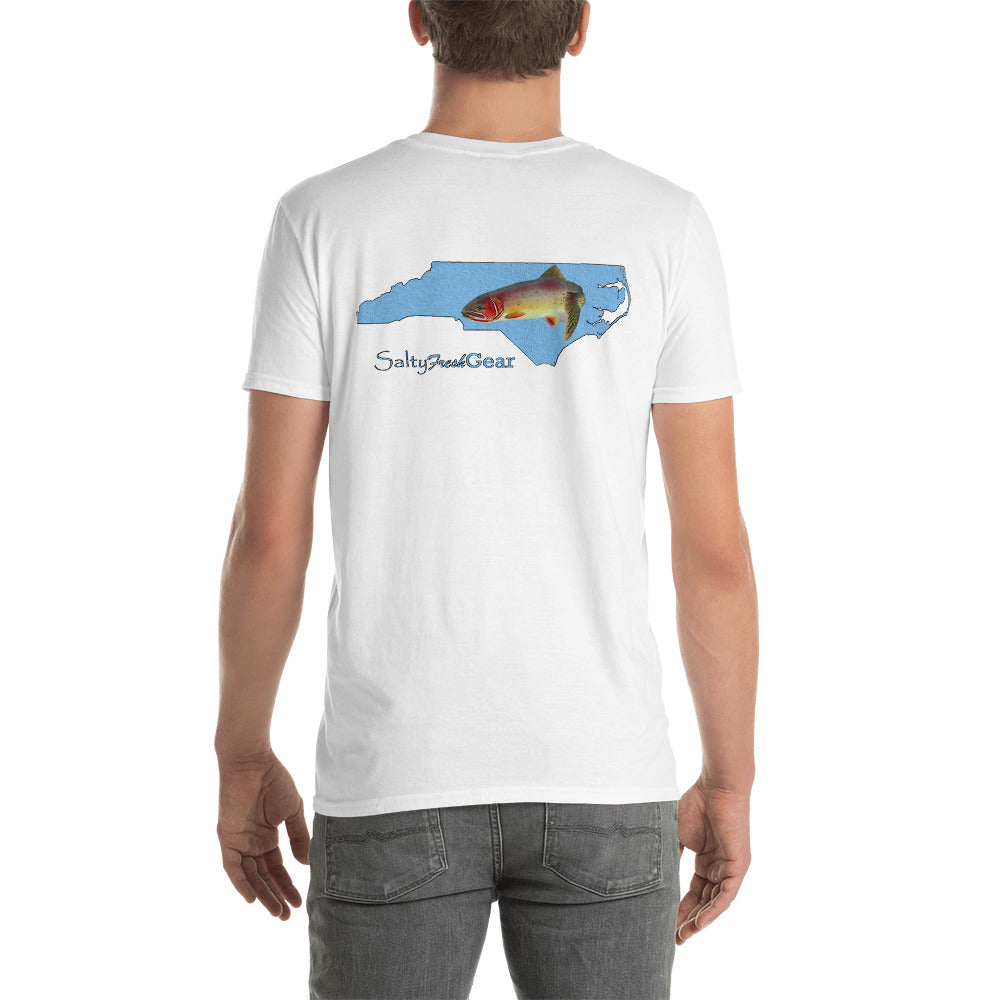 North Carolina Trout White Blue Short-Sleeve Unisex T-Shirt