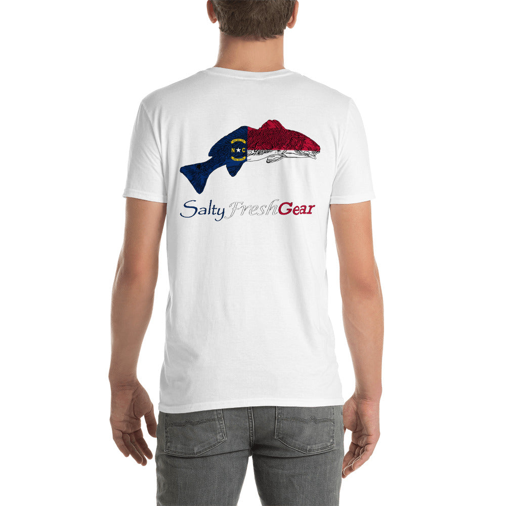 North Carolina Flag Redfish Back Short-Sleeve Unisex T-Shirt