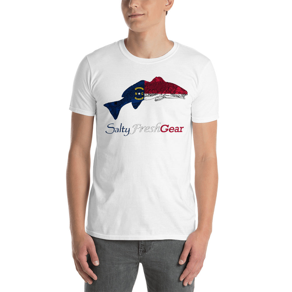 North Carolina Flag Redfish Front Short-Sleeve Unisex T-Shirt