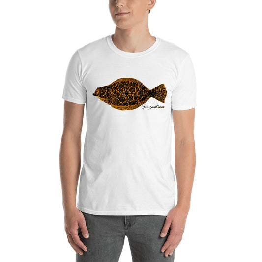 SaltyFreshGear Flounder Front Print Short-Sleeve Unisex T-Shirt